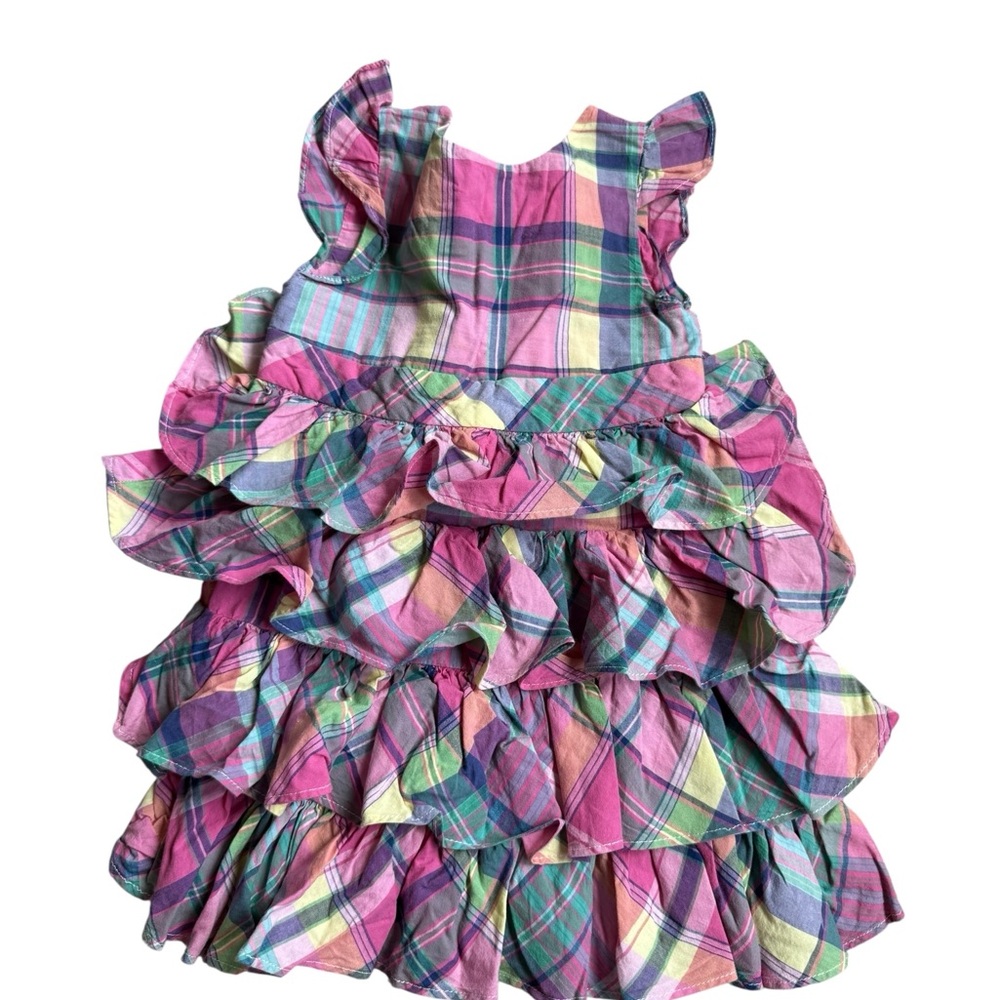 Ralph Lauren Colorful Plaid Ruffle Dress